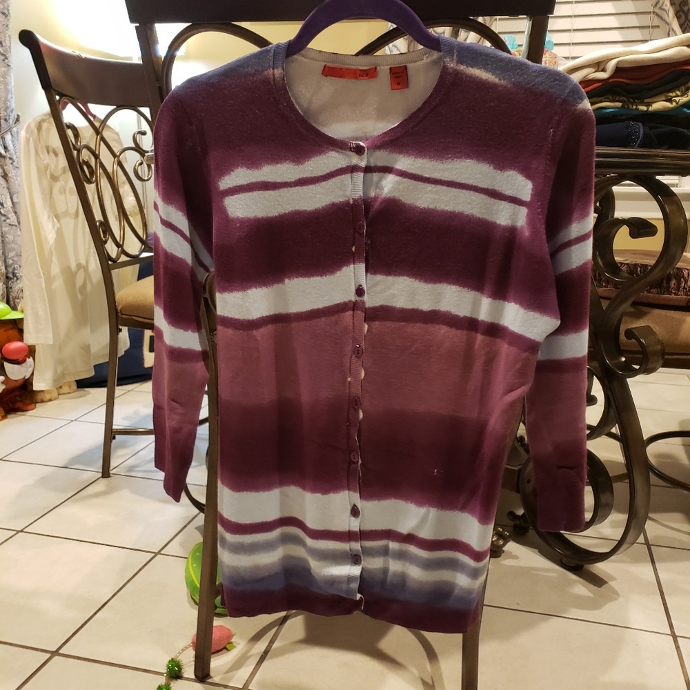 RED  Tye Dye Button Down Cardigan